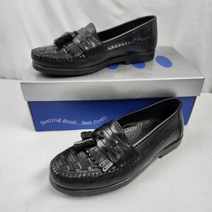 Dr. Scholl's Black Leather Slip On Tassel Loafers Antonio Black 7.5 M